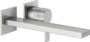 Rubinetto da lavabo a 2 fori Keuco Edition 11 UP, con vaschetta, raggio di spruzzo 243 mm, finitura in acciaio inossidabile