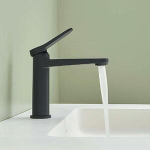 SANYCCES AIR Miscelatore monocomando per lavabo Nero opaco Altezza 16,6 cm