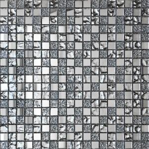 Mosaico pasta di vetro Ice Mirror argento sp. 4 mm