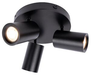 Ledvion, plafoniera a LED, colore nero, 3 luci, forma quadrata, attacco GU10, 3W, luce bianco caldo