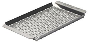 Vassoio per barbecue LARES, in acciaio inox, riutilizzabile - dimensioni circa 20x11x1cm, accessori per barbecue