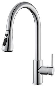 Rubinetto da cucina estraibile con alta pressione e 2 modalità di getto d'acqua