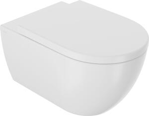 SANYCESS ARC WC sospeso senza brida con sedile WC SoftClose TakeOff, bianco opaco