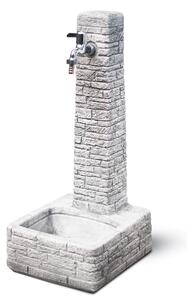 Fontana da Giardino Senza Rubinetto in Cemento Granulato di Marmo Clanezzo Grigio