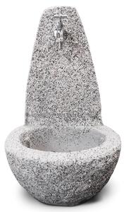 Fontana da Giardino Senza Rubinetto in Cemento Granulato di Marmo Cuneo Bianco/Nero