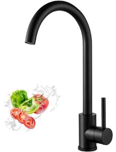 Rubinetti da cucina neri in acciaio inossidabile 304 con bocchetta girevole a 360°