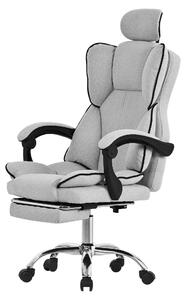 Sedia da ufficio ergonomica, colore grigio chiaro, regolabile in altezza, altezza 130,5 cm