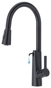 Rubinetto da cucina con dispenser integrato per il sapone e bocchetta girevole a 360°