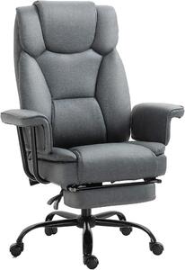 Sedia da ufficio ergonomica per computer, dimensioni 68 x 80 x 120–126 cm. Sedia direzionale, girevole a 360°, regolabile in altezza, con poggiatesta, braccioli imbottiti, poggiapiedi, rivestita in ecopelle