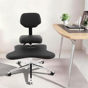 Sedia da ufficio ergonomica, colore nero - Altezza regolabile, portata massima 150 kg - Materiale:Poliuretano- Ruotabile, con ruote