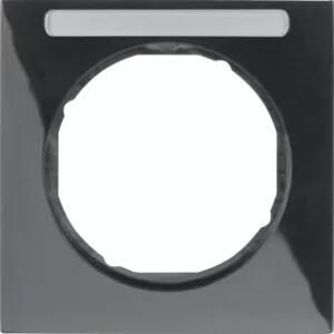 Berker 10112235 Cornice con campo di scrittura, nera lucida, Berker R.3