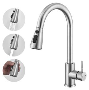 Rubinetto da cucina in acciaio inossidabile con doccetta estraibile, girevole a 360°