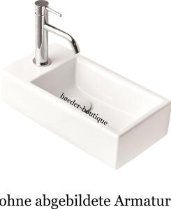 Lavabo sospeso MINI 20,5 x 40,5, foro per rubinetto a sinistra