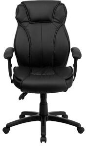 Sedia da ufficio con schienale alto, colore nero - Sedia ergonomica da ufficio, modello executive - Altezza 75 cm