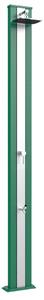 Doccia Solare da Esterno Giardino 30L Miscelatore e Lavapiedi Arkema Spring S Fascia Inox Verde