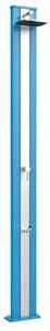 Doccia Solare da Esterno Giardino 30L Miscelatore e Lavapiedi Arkema Spring S Fascia Inox Blu