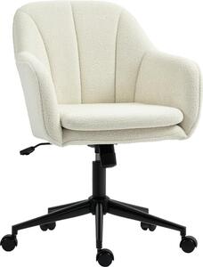 Sedia da ufficio beige in velluto - Altezza regolabile - Capacità di carico: 120 kg