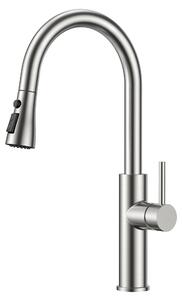 Rubinetto da cucina, estraibile con 2 getti e girevole a 360°