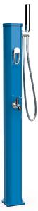 Mini Doccia Solare da Giardino 20L Miscelatore Lavapiedi e Doccetta Blu Capri