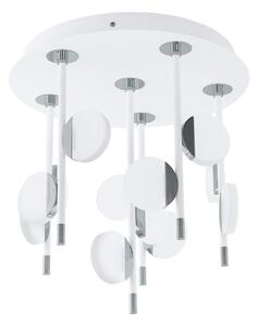 Plafoniera LED 12 luci bianco cromo satinato Olindra