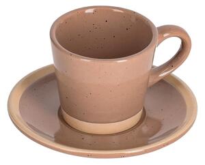 Tazzina da caffè con piattino Tilia in ceramica marrone chiaro