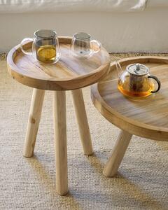 Tavolino Glenda in legno massello di teak Ø 35 cm