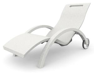 Lettino Chaise Longue da Esterno Giardino Inclinabile con Ruote Arkema Serendipity Bianca