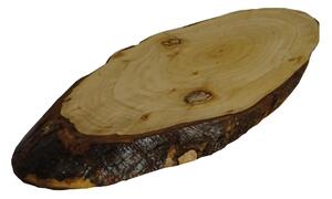 Tagliere ovale con corteccia in legno naturale L 55 x P 20 cm
