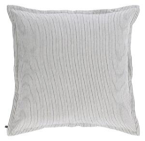 Fodera per cuscino Aleria in cotone a righe grigio e bianco 60 x 60 cm
