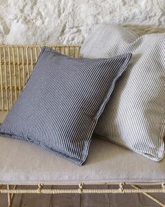 Fodera per cuscino Aleria in cotone a righe grigio e bianco 60 x 60 cm