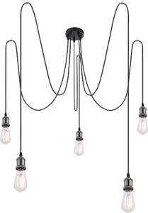 Globo Lighting lampada a sospensione in metallo nero, 5x E27