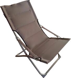 Spiaggina Sedia a Sdraio Prendisole Pieghevole 84x63x89 cm in Acciaio e Tessuto Oxford Grigio