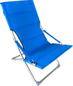 Spiaggina Sedia a Sdraio Prendisole Pieghevole 84x63x89 cm in Acciaio e Tessuto Oxford Blu