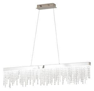 Lampada a sospensione LED in cristallo Antelao 4200lm cromo, trasparente