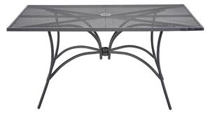 Tavolo Rettangolare da Giardino 150x90x71 cm in Acciaio Retato Grigio Scuro