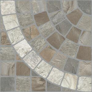 Gres porcellanato smaltato per interno / esterno 60x60 effetto pavé sp. 50 mm Selce grigio, beige