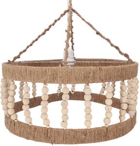 Lampada da soffitto / lampada a sospensione, realizzata a mano a Bali con corda di iuta - Modello Lisella, bianco crema, 30*45*45 cm, lampade a sospensione in materiali naturali