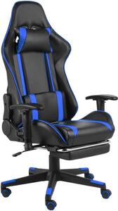 Sedia da gaming con poggiapiedi e funzione reclinabile, sedia da ufficio ergonomica con supporto lombare, regolabile in altezza, girevole, con rotelle, ideale per l'ufficio domestico e le camere dei ragazzi