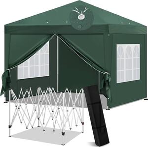 EUGAD gazebo 3x3 m pieghevole, gazebo pop-up pieghevole impermeabile invernale, gazebo barbecue stabile, verde