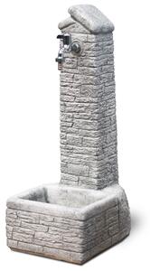 Fontana da Giardino Senza Rubinetto in Cemento Granulato di Marmo Zambla Grigio