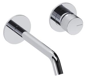 SANYCCES LOOP K ColdOpen Rubinetto lavabo da parete incasso con sporgenza di 18 cm, corpo incasso incluso, cromato