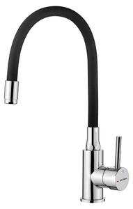 Rubinetto da cucina, girevole a 360° con tubo in silicone flessibile