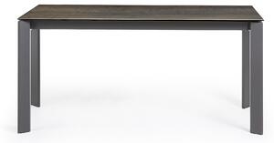 Tavolo allungabile Axis in porcellanato Iron Moss con gambe in acciaio nero 160 (220) cm