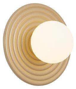Lampada da parete retrò tortora con sfera opale rotonda 20cm IP44 - Lila