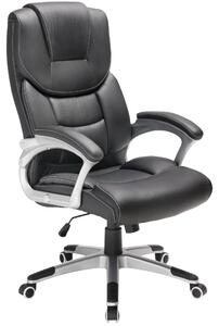 Sedia da ufficio ergonomica, rivestita in ecopelle nera - capacità di carico: 120 kg - profondità della seduta: 52 cm - adatta per adulti - sedia da ufficio