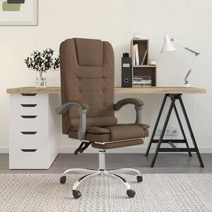Sedia da ufficio in tessuto Braun con funzione massaggio, ergonomica, regolabile in altezza, girevole, con braccioli e schienale, ideale per l'ufficio domestico, lo studio, la sala conferenze, con una capacità di carico fino a 110 kg