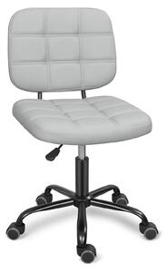 Sedia da ufficio, sedia da ufficio senza braccioli, con ruote, ergonomica, moderna, regolabile in altezza, grigia