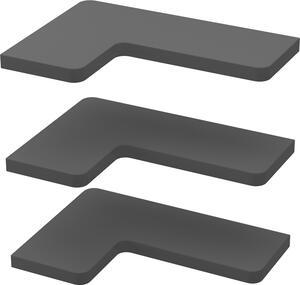 Mensola ad angolo Vicco Curva Nero 40.5 x 2.5 cm Set di 3, Model 53017