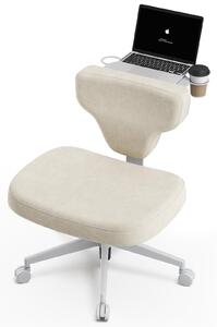Sedia da ufficio senza braccioli, colore grigio scuro, confortevole, con altezza regolabile, rivestita in tessuto, adatta per adulti, girevole
