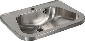 Sanela Lavabi in acciaio inox - Lavabo 560x420 mm, con sfioratore, con foro per rubinetto, acciaio inox SLUN 26